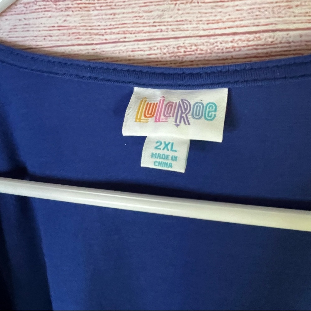 LulaRoe Michelle Blue NWT Wrapped Dress Size 2XL‎ - Picture 2 of 6